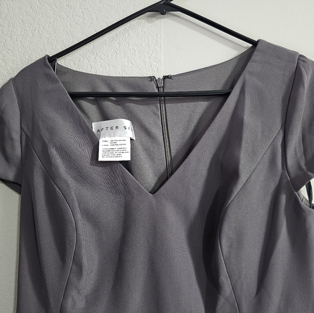 After six NWT  Cap Sleeve A-line Crepe Gown with Pockets Full length size 8R .